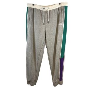 WESC Mens Medium Joggers, Track Pants Green Purple Side Stripe Y2K Retro 90s‎